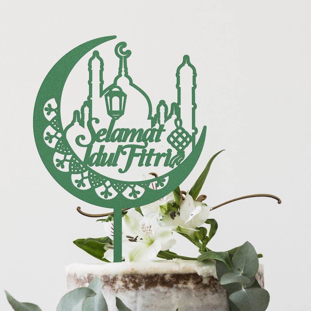 Eid Mubarak / selamat idul fitri acrylic cake topper b