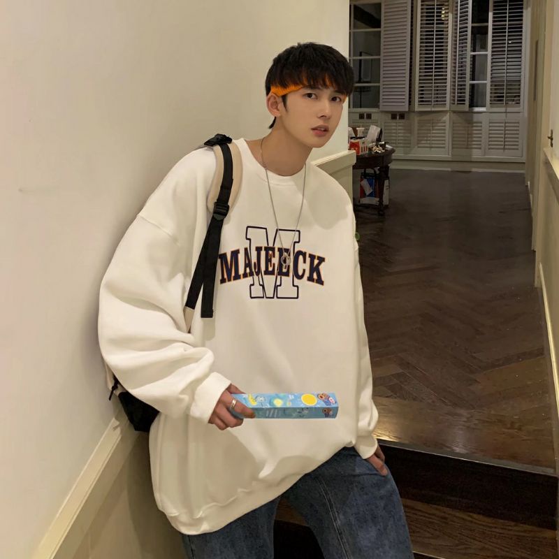 Sweater Pria Fleece (S - 6XL) Korean Style Unisex BIGSIZE JUMBO OVERSIZE Unisex Sweatshirt MAJEECK Urban Hip Hop Fashion Street Wear