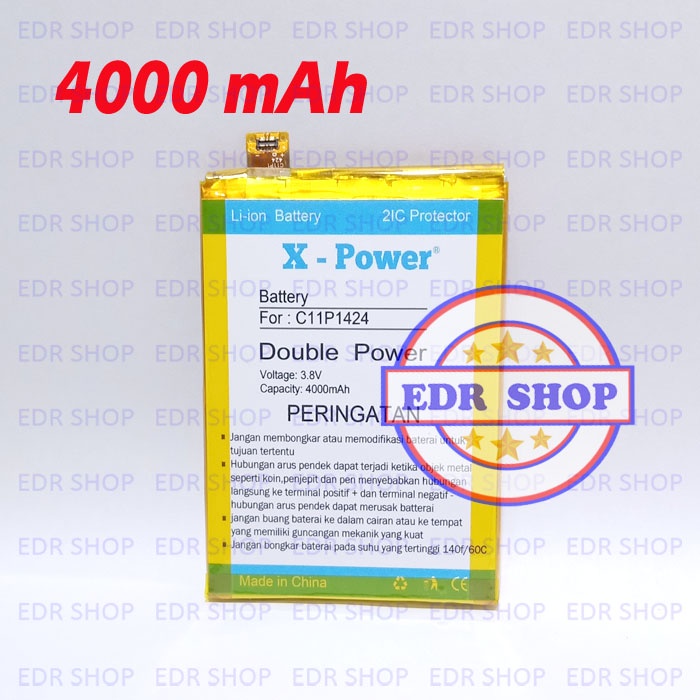 Batre Asus Zenfone 2 Z00AD ZE551ML C11P1424 Batu Baterai Battery Tanam Double Power