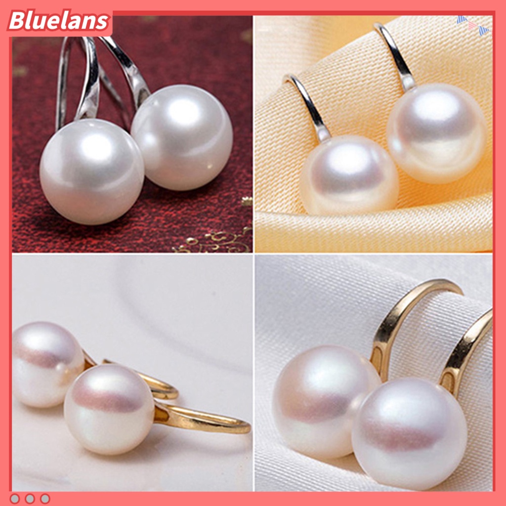 Bluelans Hook Earrings Elegant Easy Matching Compact Faux Pearl Women Jewelry Dating