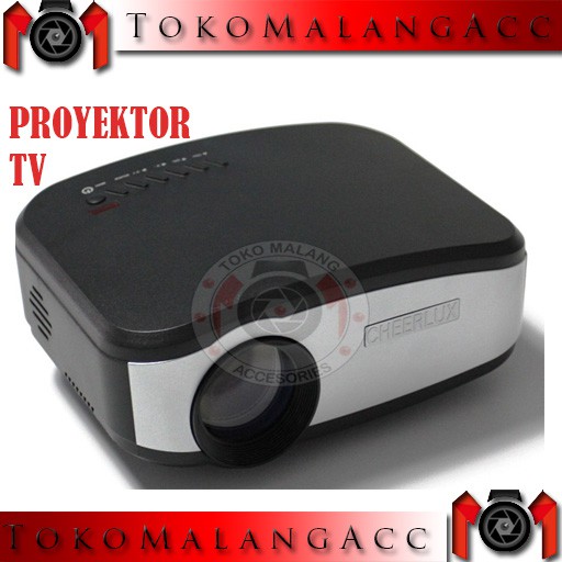 CHEERLUX C6 Mini Proyektor Projector Portable LED LCD 1200 Lumens Built TV Tuner