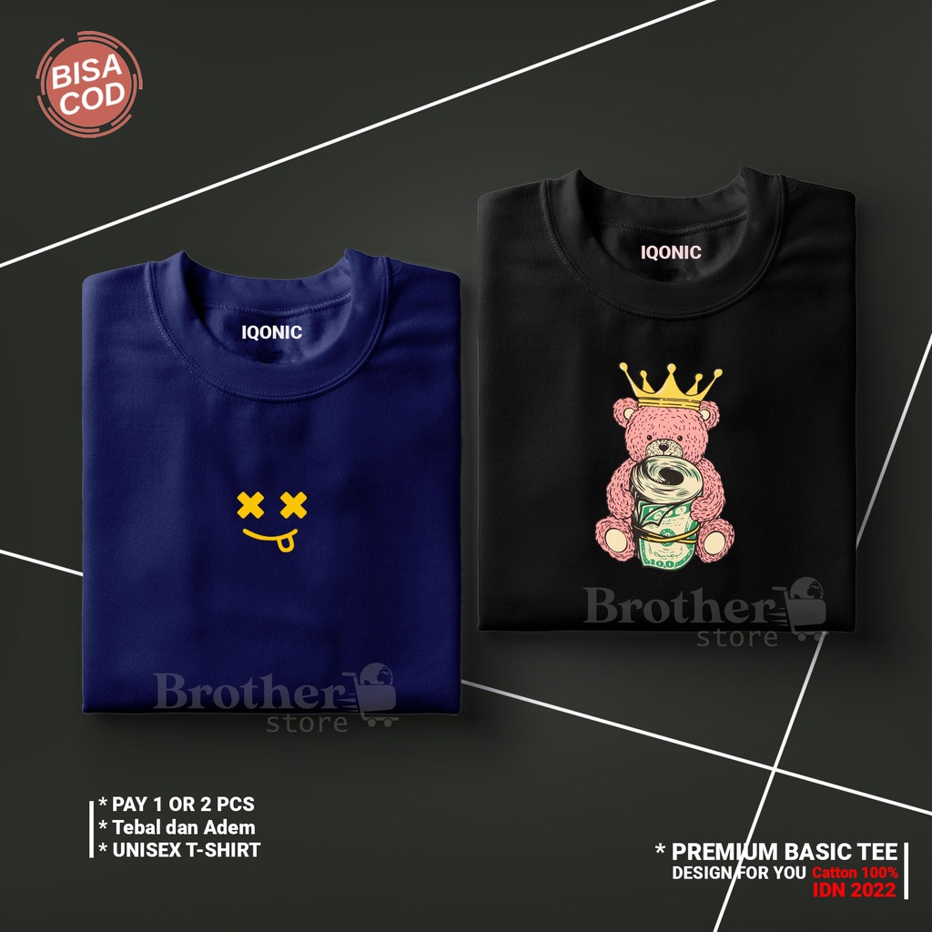 Buy 1 Or 2 PCS BROTHER STORE / Kaos Distro Pria / Kaos Distro100% Catoon Combed 24s / ArticelKGBE