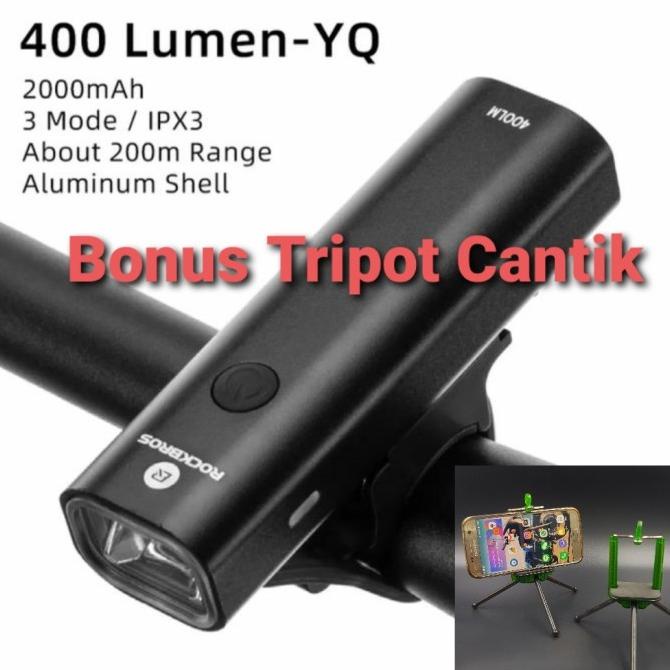 Lampu sepeda led ROCKBROS YQ-QD400 Bike Light 400LM - 400 lumen