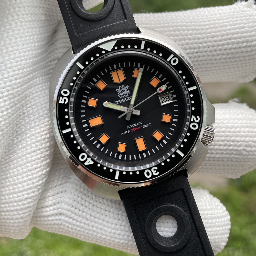 Steeldive Mekanik Menyelam untuk Pria SD1970C V2 Warna-warni Abalone NH35 Gerakan Super Bercahaya 20