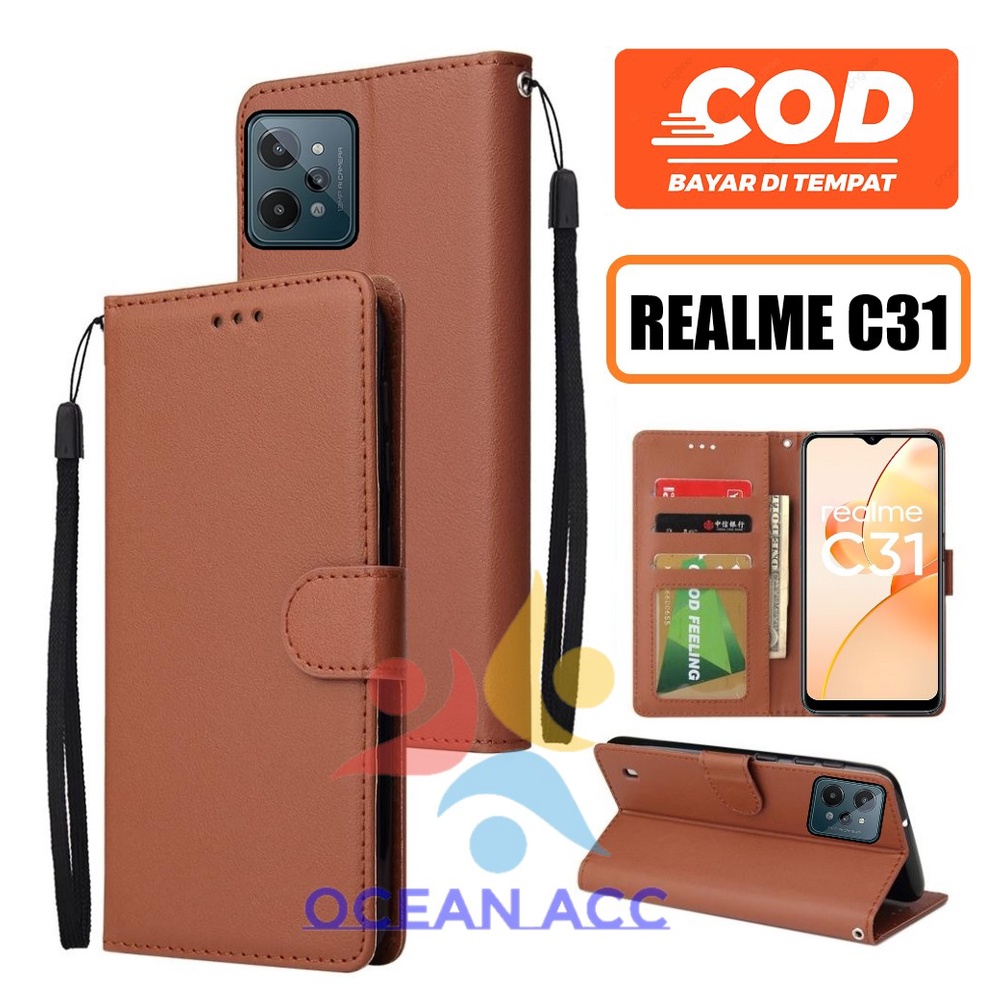 NEW REALME C31 2022 FLIP CASE WALLET UNTUK REALME C31 NEW 2022 DOMPET HP