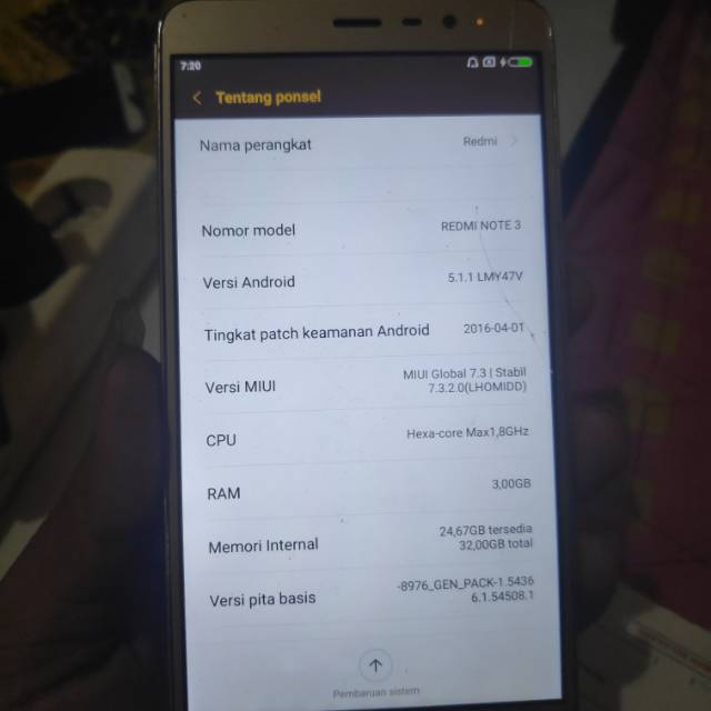 Redmi note 3pro minus