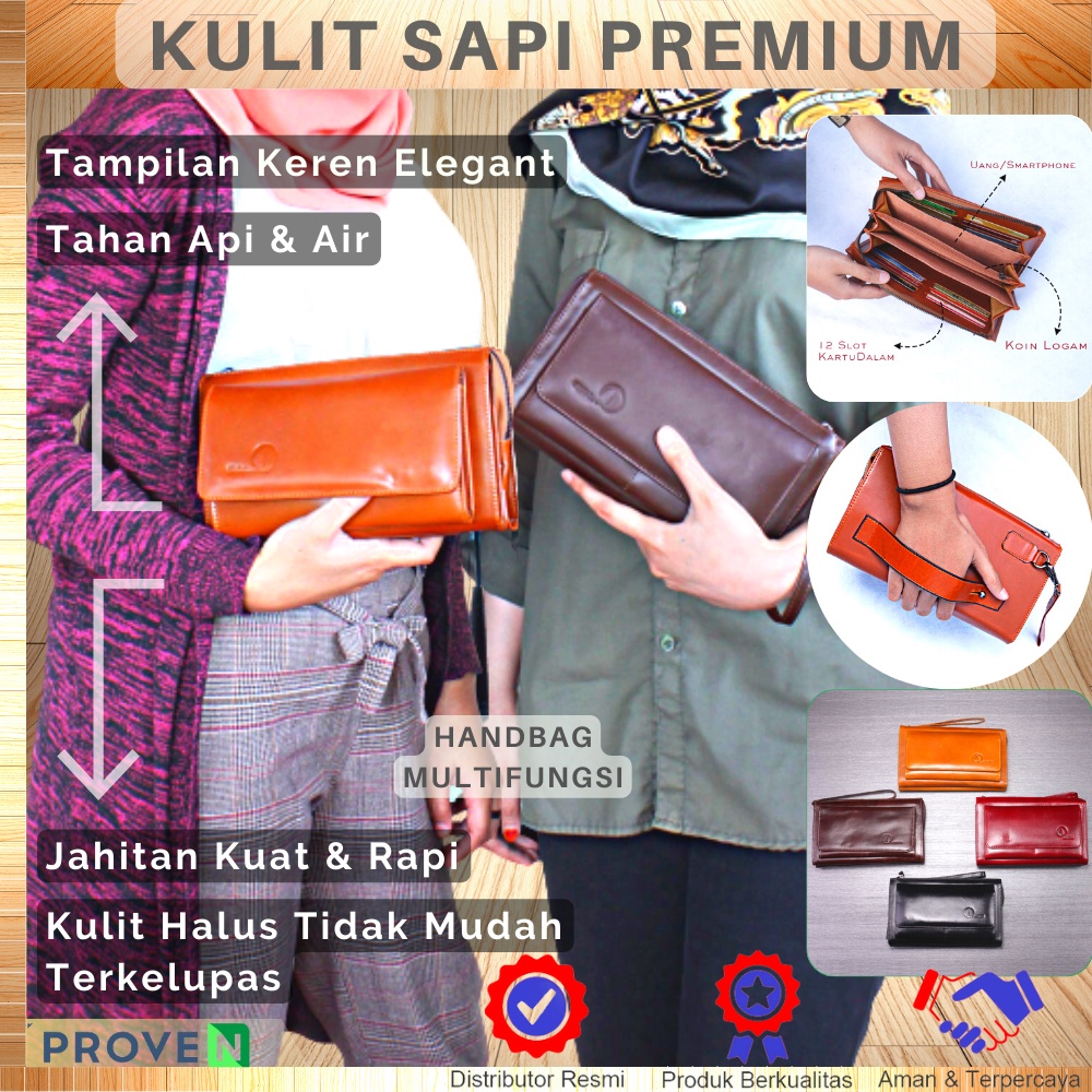 Handbag Wanita Tas Kulit Wanita Asli Tas Tangan Bahan Kulit Sapi Asli Premium HB05 GARANSI ORIGINAL