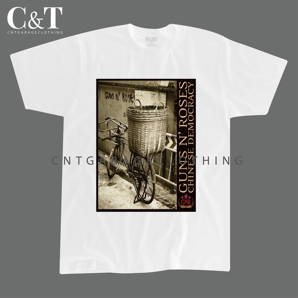 CNTGARAGECLOTHING | GUNS N ROSES CHINESE DEMOCRACY WHITE TSHIRT | GNR 017 | SHIRT SHIRTS KAOS DISTRO