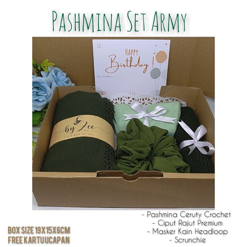 Hampers/hampers hijab/gift hijab/kado ultah wisuda wedding/Set Hijab/Pashmina/Pashmina Chrochet/Hamp