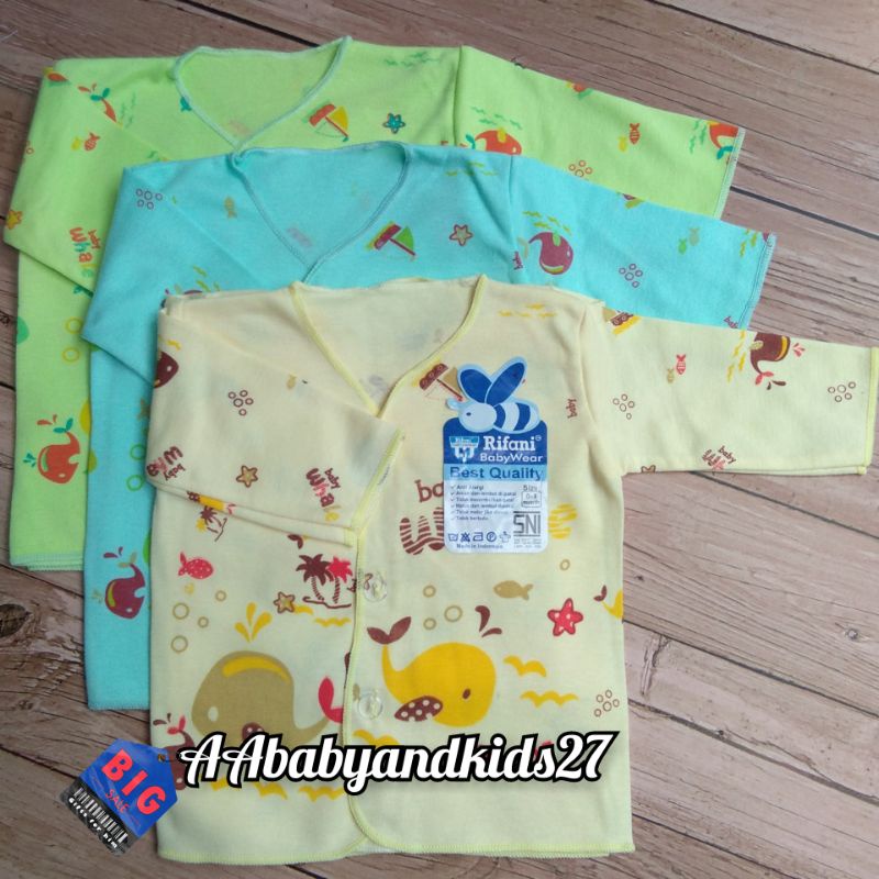 3PC Rifani Baju Bayi Newborn Lengan Panjang Fullprint SNI Hight Quality