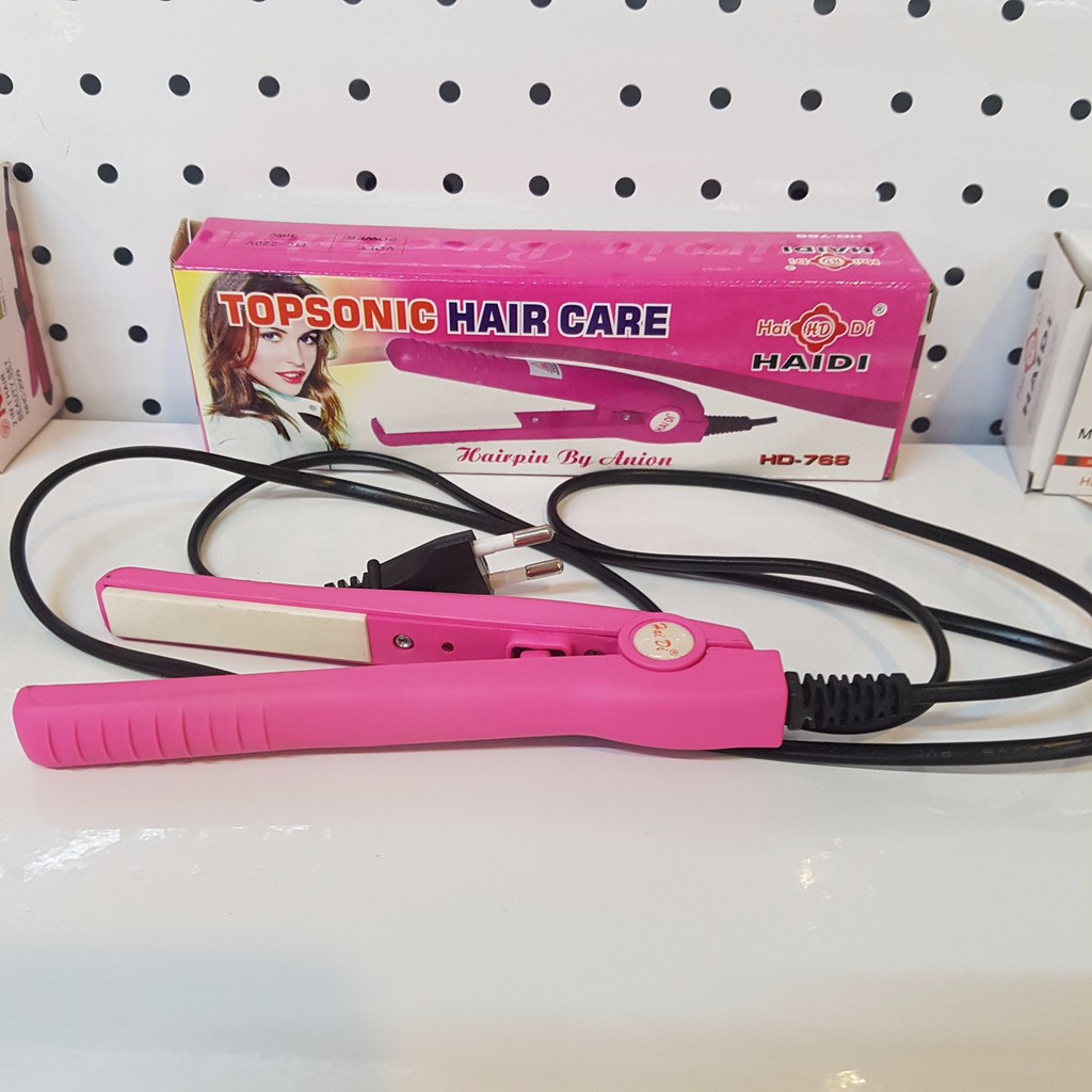 Catok Rambut Travel Mini Haidi Topsonic Hair Straightner Styling