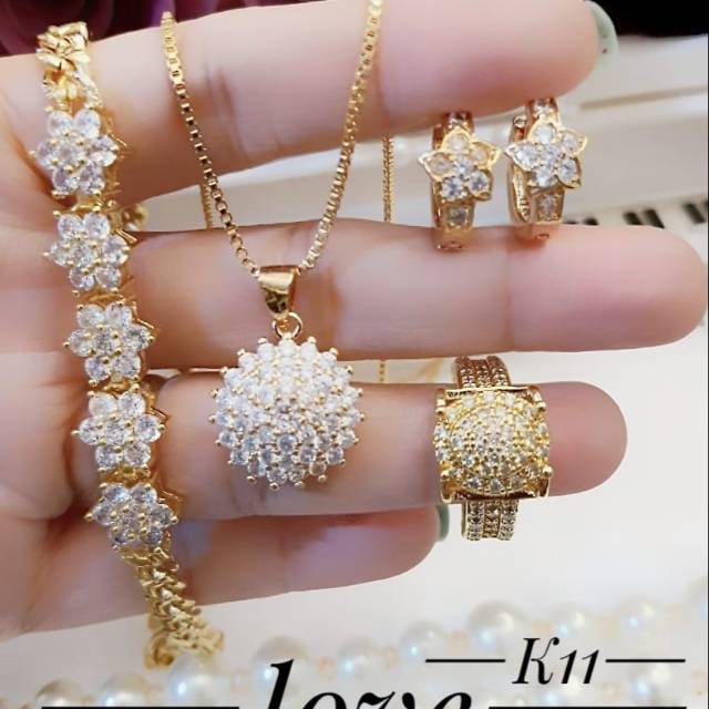 Xuping set perhiasan lapis emas 24k 1710k