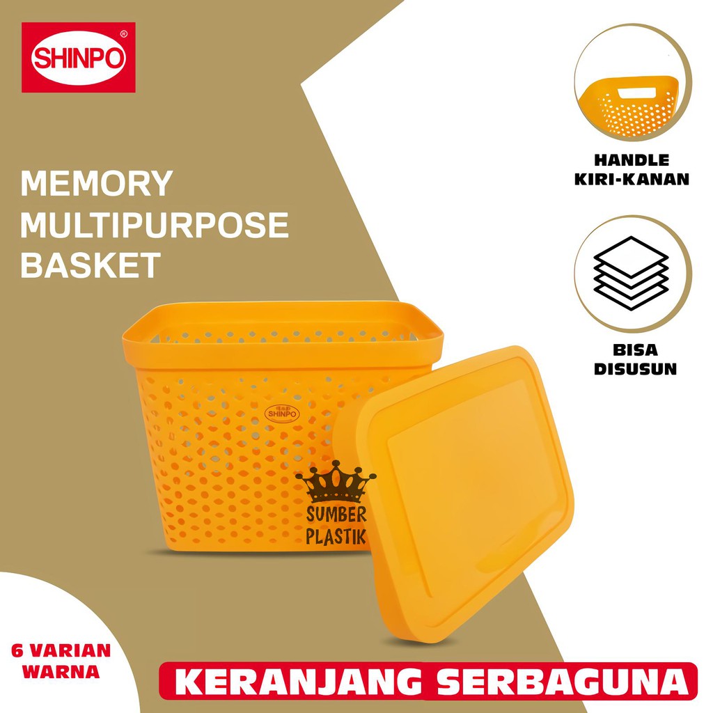 SHINPO Keranjang Plastik Serbaguna SPO SIP-257 Dengan Tutup Memory Multipurpose Basket