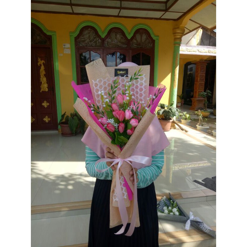 bunga bouquet tulip artificial