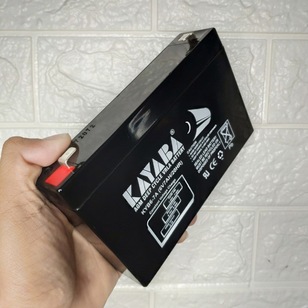 PUSAT BATERAI KAYABA 6 VOLT 7 AMPER MOTOR AKI MOBIL MOBILAN ANAK BATTERY PMB PLIKO 6V 7AH RC MAINAN KAYABA