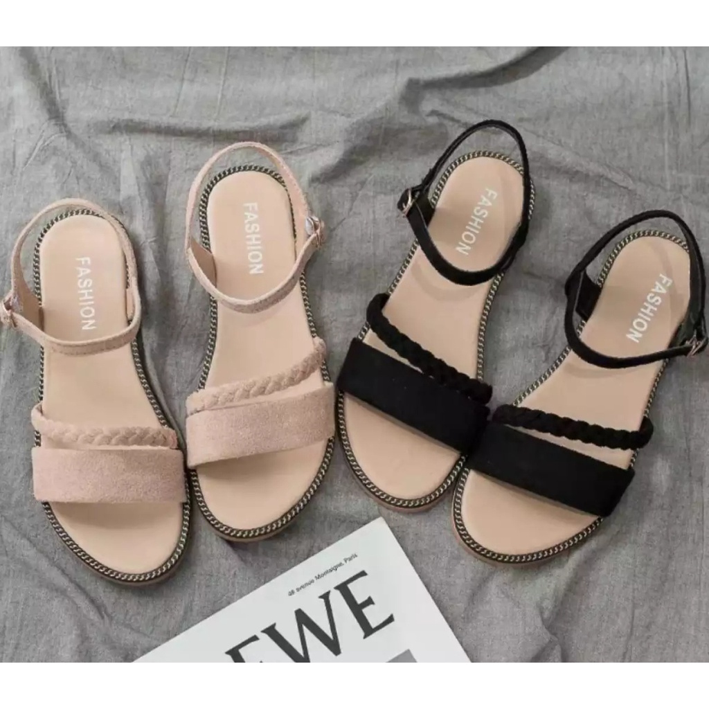 Sandal Wanita Strap KEPANG SUEDE