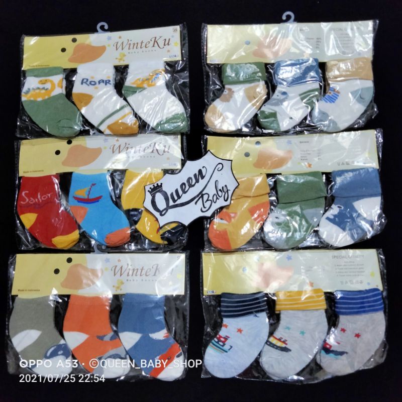 WINTEKU 3 Pasang KAOS KAKI Bayi Newborn Perlengkapan Bayi Baru Lahir