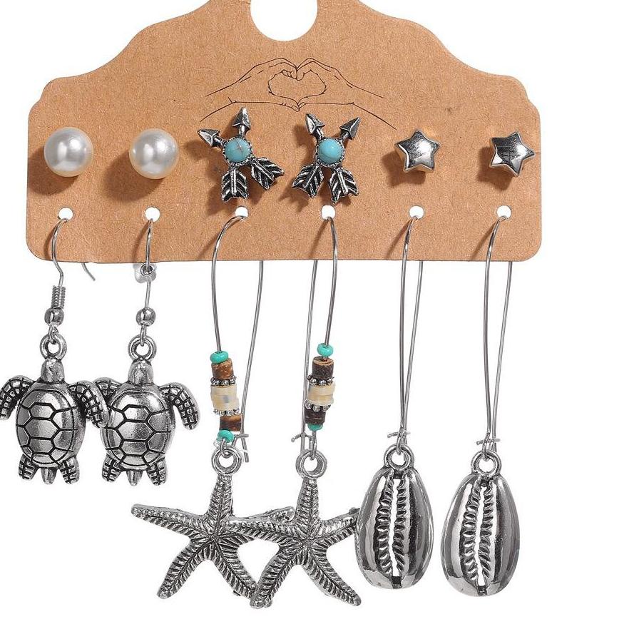 FREE ONGKIR❤️[READY] Anting Gantung Set Fashion Wanita Boho Vintage Gypsy Etnik Hijab|RA1