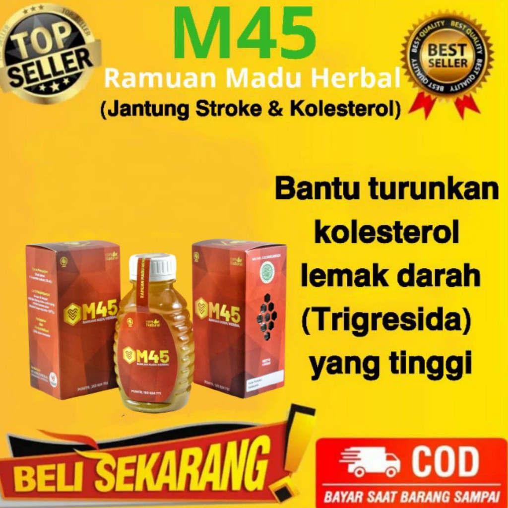 

M45 MADU HERBAL TERAPI JANTUNG KOLESTROL DARAH TINGGI DIABETES TERPERCAYA