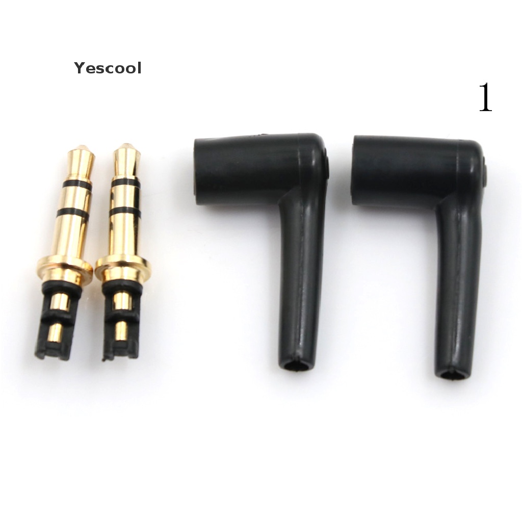 Yescool 2pcs jack Audio 3.5mm stereo 3 4 pole 90 Derajat