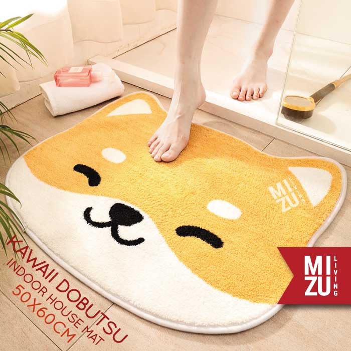 KAWAII DOBUTSU Animal Indoor House Mat Keset Bulu Rumah Kamar Mandi Serbaguna Anti-Slip Serap Air