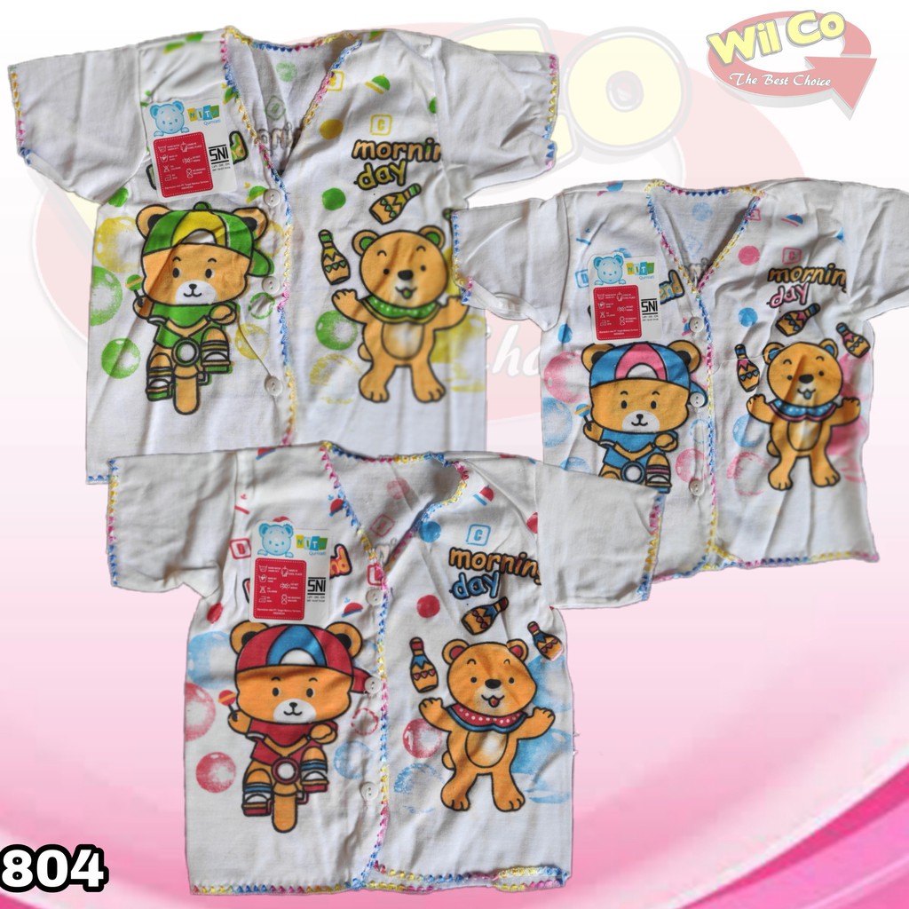 K804 - BAJU ATASAN BAYI PAKAIAN BAYI TIGA MODEL LENGAN PANJANG LENGAN PENDEK DAN TANPA LENGAN