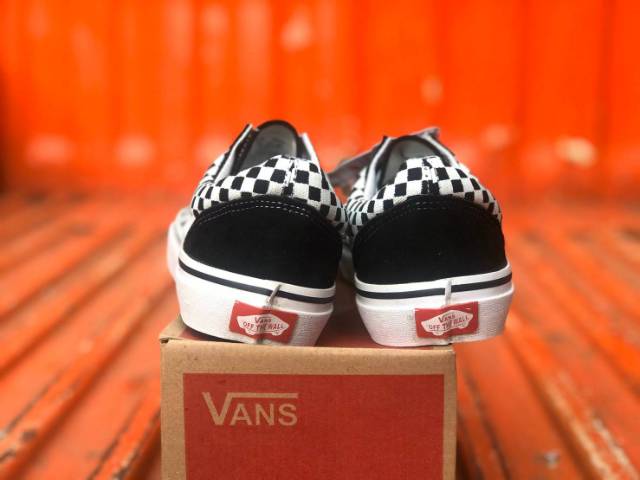 SEPATU WOLF X VANS AUTHENTIC FULL BLACK HITAM POLOS WHITE PUTIH OLDSKOOL ERA SK8-Hi Slipon Checkerboard