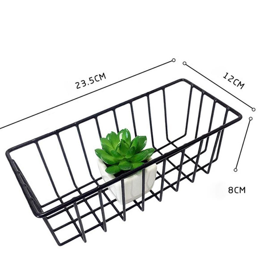 【TOPSELLER】 GUNINCO KESI keranjang besi hitam gantung wall grid mesh tanaman hias rak bumbu dapur se