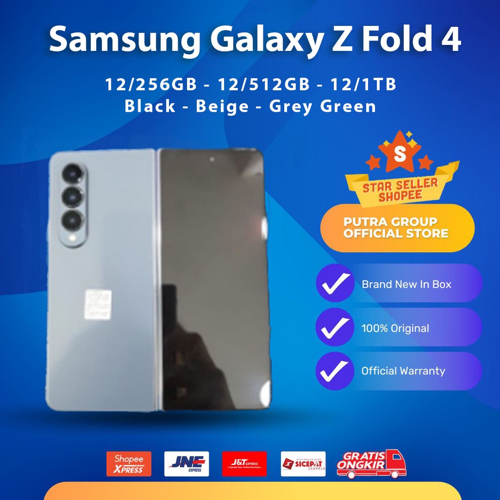 (RESMI) Samsung Galaxy Z Fold 4 Fold4 5G 256GB 512GB 1TB Black Grey Green Beige SEIN