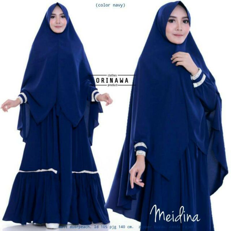 Setelan gamis + khimar MEIDINA syari orinawa | MEDINA ORI NAWA