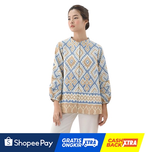 (PROMO TERMURAH) Atasan Blouse Wanita Terbaru Tenun Ikat Troso Etnik Kekinian (Bisa Custom Ukuran)