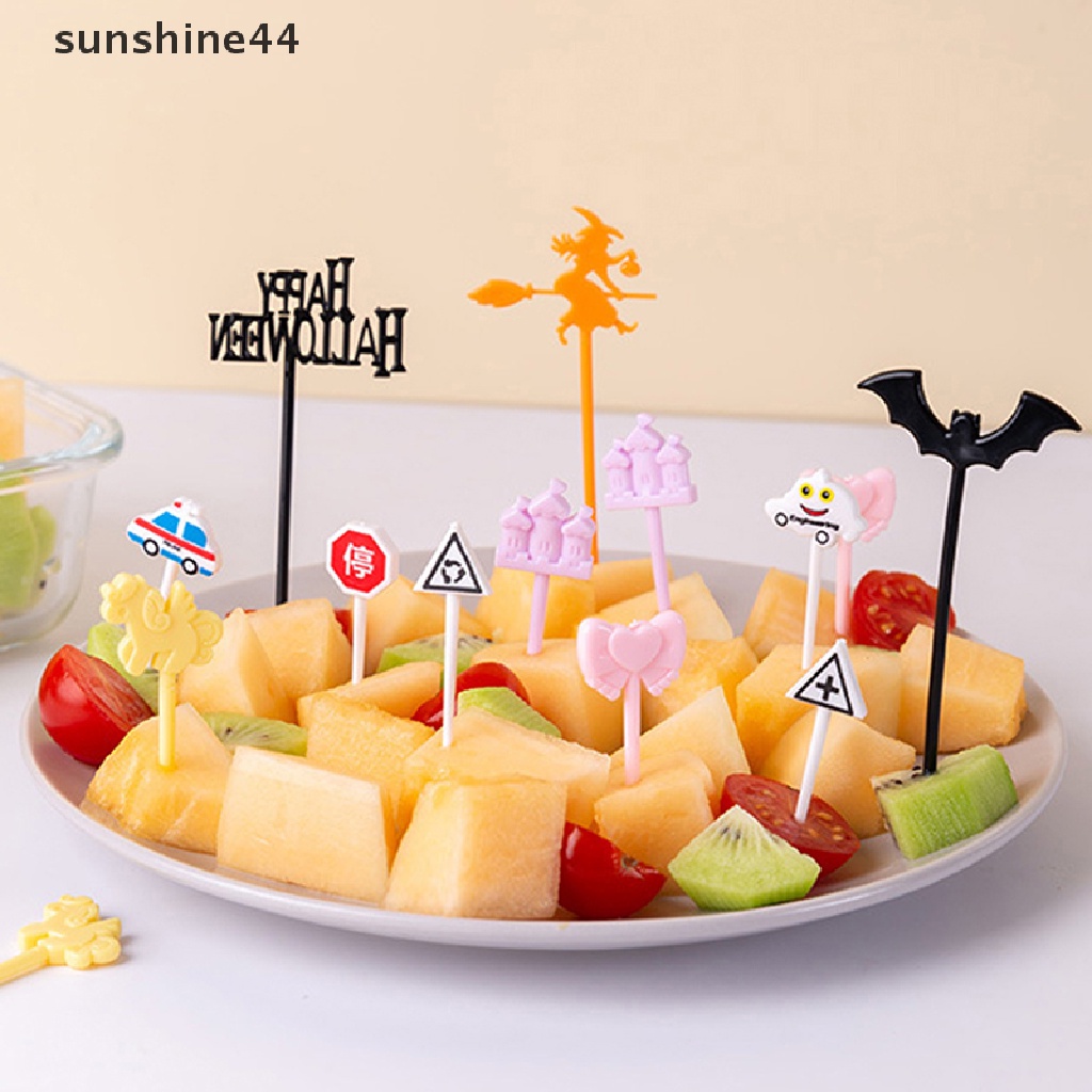 Sunshine Garpu Buah / Kue Kecil Bahan Plastik Motif Kartun Kreatif