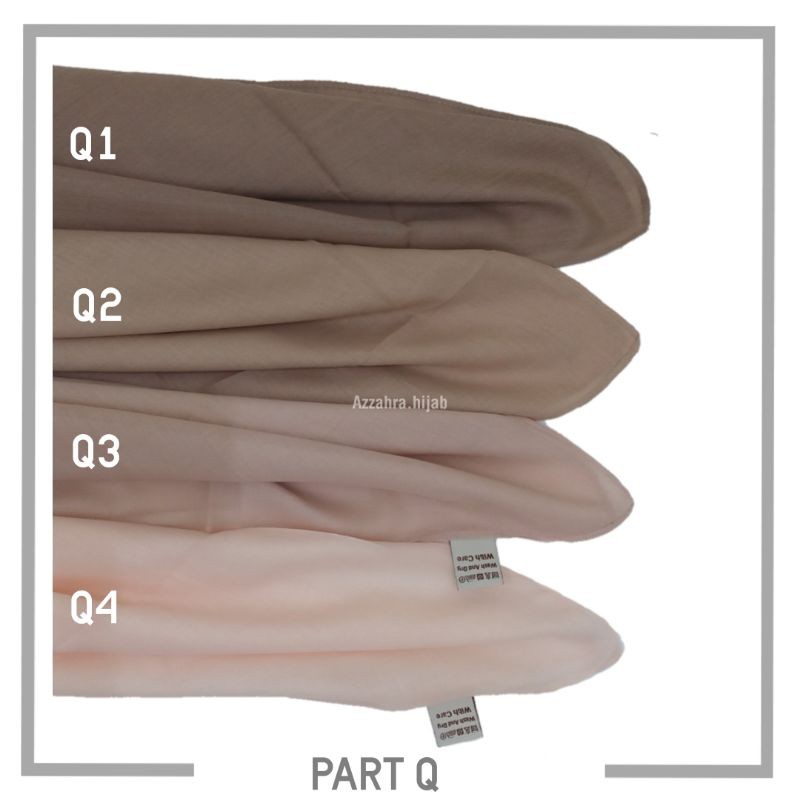Hijab Segiempat Polos Jahit Tepi Basic Voal Umama Part Q Coklat Muda Khaki Krem