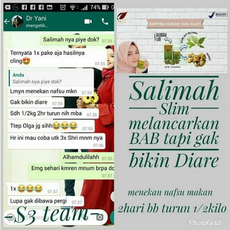 SALIMAH SLIM SR12 | PELANGSING BADAN OBAT DIET HERBAL | PELANCAR PENCERNAAN | KECILKAN PERUT BUNCIT