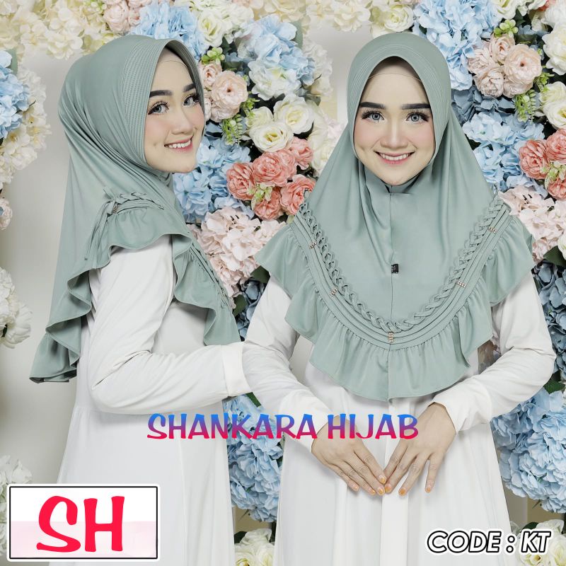 Jilbab Instan Jersey Premium Kepang Rempel Terbaru 2022