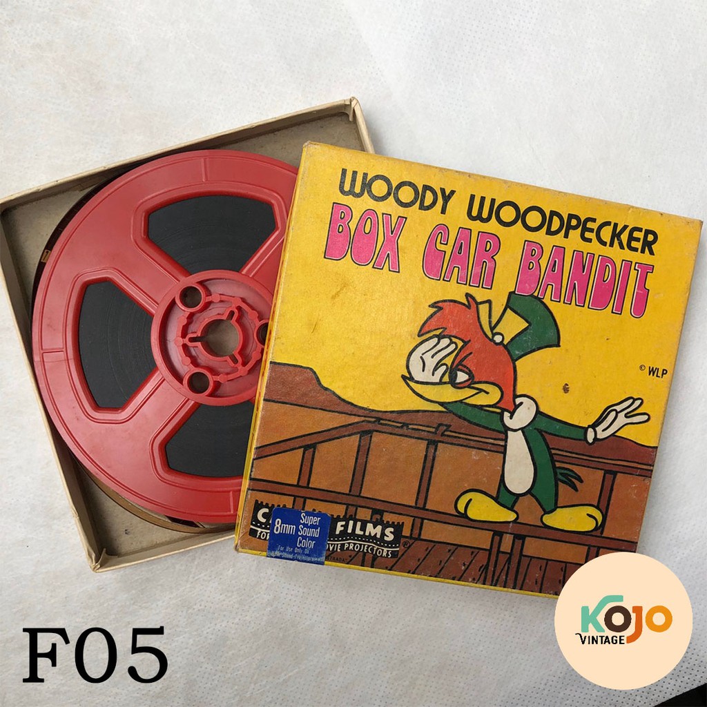 Film Proyektor Jadul Vintage Lawas Antik Retro Klasik Classic Langka Woody Woodpecker Box Car Bandit