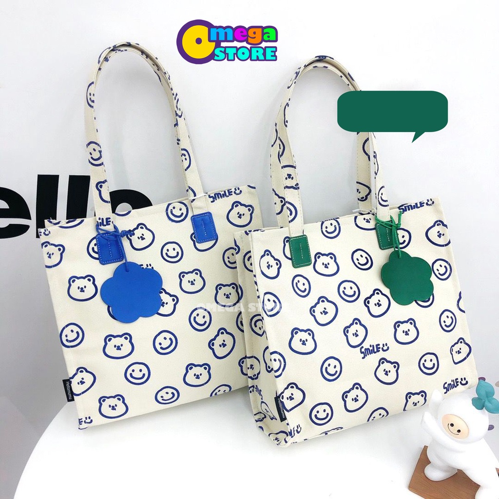 Tas Totebag Korea Tote Bag Resleting Wanita Motif Lucu Tas Selempang Bahan Premium Tas Sekolah Anak Perempuan- 253