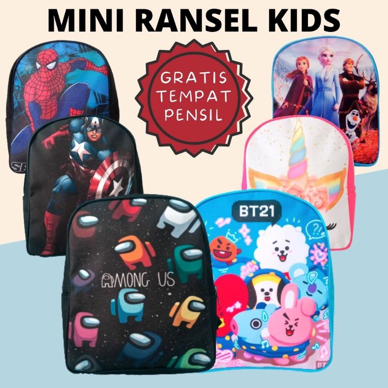 Mini Ransel Kids | tas anak printing superhero BT21