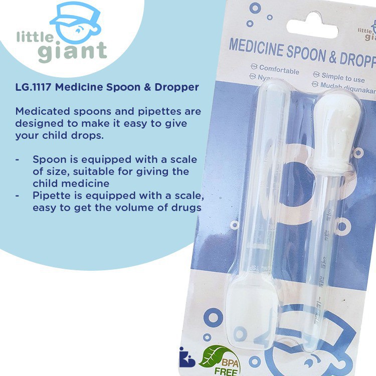 Little Giant LG. 1117 Medicine Spoon &amp; Dropper - Alat Bantu Minum Obat Bayi - Medicine Feeder