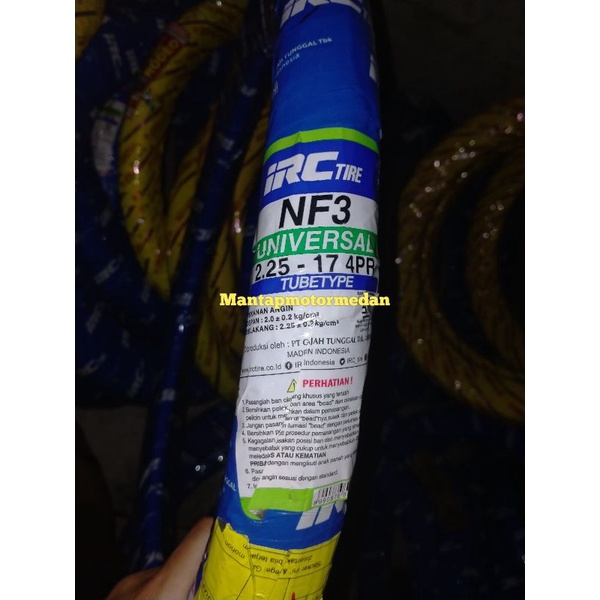 Ban Luar Motor IRC 225-17 225 Ring 17 Universal NF3 Bunga Lurus - Bukan Tubeless