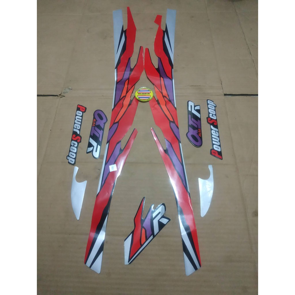 Striping List Body Yamaha Alfa 2R Tahun 1994 - Silver Merah