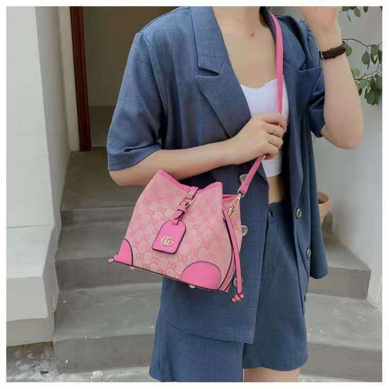 Tas Selempang wanita 9520 Monogram Bucket Bag