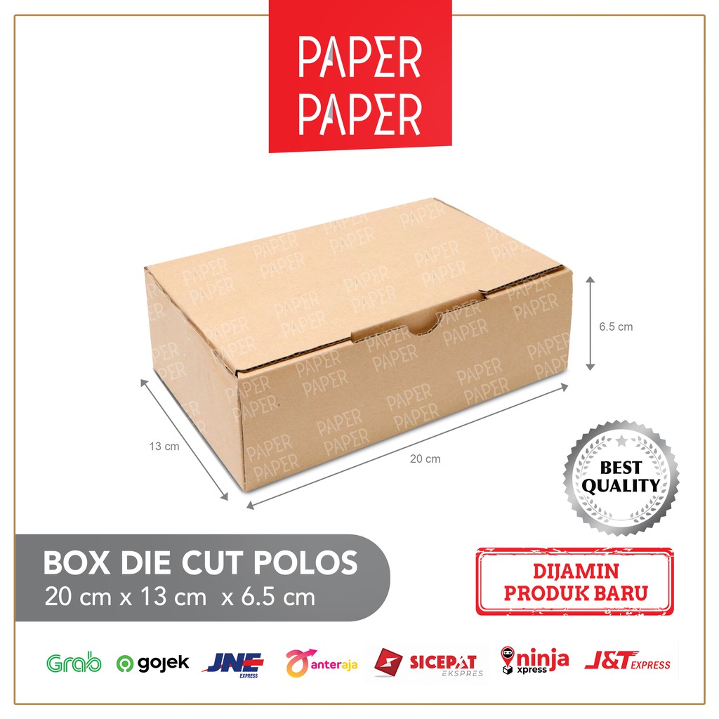 

Kardus Box Karton Die Cut 20x13x6.5 Polos - Baru - Murah