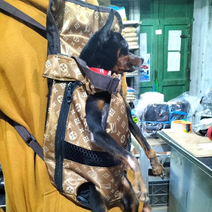 Tas Ransel gendongan Anjing kucing hewan peliharaan model Rompi depan belakang imp pet travel