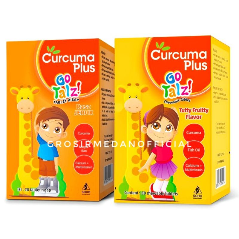 CURCUMA PLUS GO TALZ TABLET HISAP - UNTUK NAFSU MAKAN DAN PERTUMBUHAN