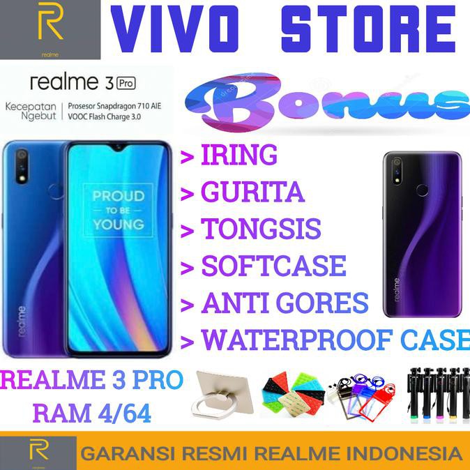 TERMURAH REALME 3 PRO RAM 4/64 GARANSI RESMI - LIGHTNINGPURPLE READY STOCK
