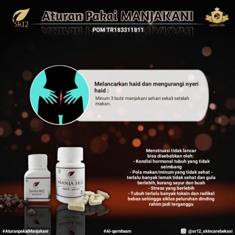 MANJAKANI SR12 BUTIR / PROMIL / SOLUSI KEPUTIHAN / ATASI MASALAH KEWANITAAN / MANJA SR12 / OBAT KISTA / MANJAKANI SR12 HERBAL SKINCARE BPOM BUTIR / PROMIL / SOLUSI KEPUTIHAN / ATASI MASALAH KEPUTIHAN MIOM KISTA