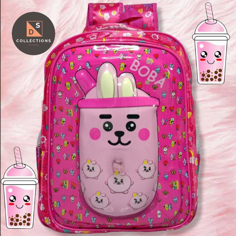 Tas Ransel Anak Perempuan Karakter BOBA Ransel Tk Boba Lampu Led 3D