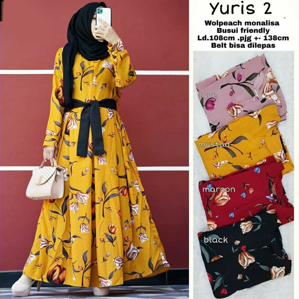 [ COD ] TERMURAH  Yuris Maxy | Yuris 2 Maxi Home Dress | Gamis Sandra Maxi Monalisa Tulip