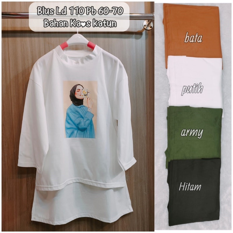 GLADIS KAOS OVERSIZE / Blus kaos Oversize wanita Besic Tshirt hijab